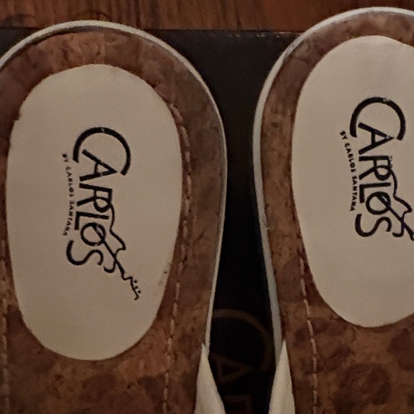 Carlos Santana White and Brown Sandals - Picture 2 of 7